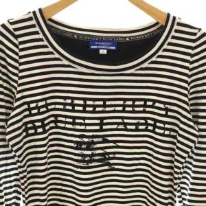 BURBERRY BLUE LABEL Tシャツ ボーダー ロゴ 長袖 カットソー /AB OS