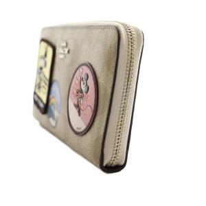 COACH ×ディズニー Disney ミニーマウス パッチワーク アコーディオン ジップ ウォレット 長財布 シグネチャー柄