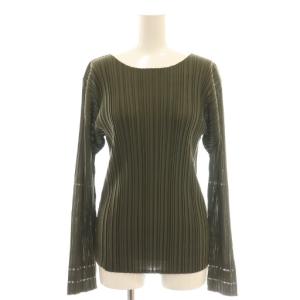 イッセイミヤケ Cut and sew プリーツカットソー 3 カーキ /DF OS