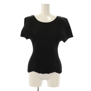 プリーツカットソー 半袖 3 黒 ブラック /CX OS
