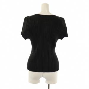 PLEATS PLEASE ISSEY MIYAKE プリーツカットソー 半袖 3 黒 ブラック /CX OS