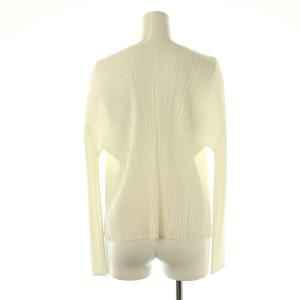 PLEATS PLEASE ISSEY MIYAKE イッセイミヤケ プリーツノーカラーカーディガン ジャケット 3 ホワイト /ES OS