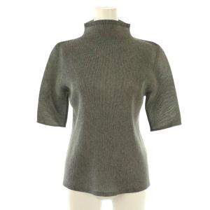 イッセイミヤケ プリーツハイネックカットソー 五分袖 03 チャコールグレー /ES OS