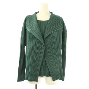 イッセイミヤケ プリーツ アンサンブル 3 グリーン