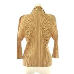PLEATS PLEASE ISSEY MIYAKE イッセイミヤケ プリーツカーディガンジャケット 3 ベージュ /DF OS