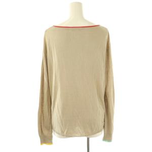 Max Mara 白タグ シルク リネン混 ロゴ ニット プルオーバー M ベージュ /DF OS