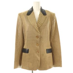 VERSACE JEANS COUTURE セットアップ 上下 ジャケット テーラード スカート 膝丈 タイト 総柄 28/42 ベージュ /NR