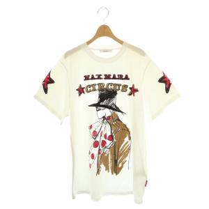 24SS オーバーサイズ プリント スパンコール Tシャツ カットソー S ホワイト マルチカラー /DF