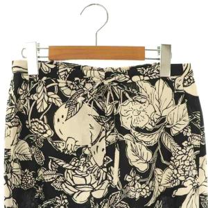 S Max Mara 花柄 コットンパンツ ワイド 40 ブラック /HK OS