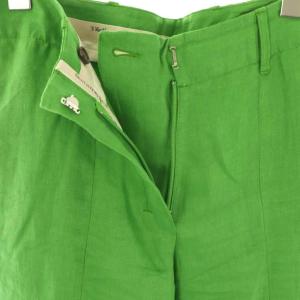 S Max Mara リネン ワイドパンツ 36 グリーン /HK OS