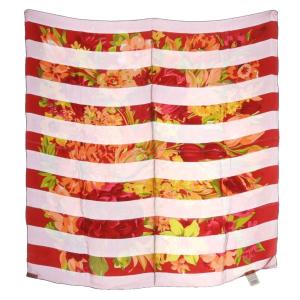 シルク 花柄 スカーフ 赤 レッド /SR OH