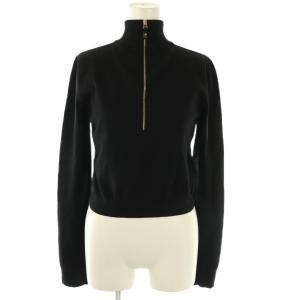 24SS 白タグ ハーフジップ ニット ハイネック クロップド M ブラック /DF OS