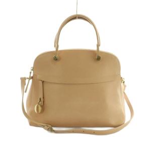 パイパー 2WAY ハンドバッグ ショルダーバッグ レザー ピンクベージュ /MI OS