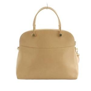 FURLA パイパー 2WAY ハンドバッグ ショルダーバッグ レザー ピンクベージュ /MI OS