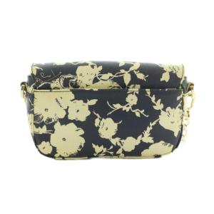 TORY BURCH チェーンショルダーバッグ 花柄 フラップ 紺 ネイビー アイボリー /MI OS