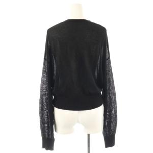 VIVIENNE TAM 24SS ラメ カーディガン Vネック 38 ブラック /ES OS