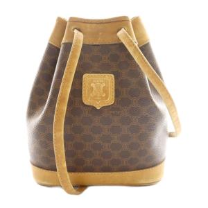 オールド Old 巾着 ショルダーバッグ マカダム柄 茶 ブラウン ベージュ /SS OS