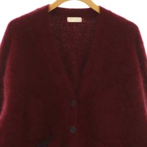 BALLSEY フラッフィーヤーン Vネックカーディガン ニット ウール S 赤紫 レッドパープル /CX OS