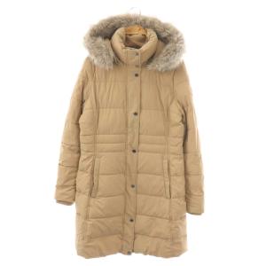 ダウンコート ジップアップ ロング L ベージュ /HK OS