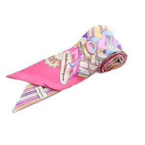 リボンスカーフ 総柄 シルク マルチカラー /MI OS OH