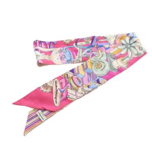 Salvatore Ferragamo リボンスカーフ 総柄 シルク マルチカラー /MI OS OH