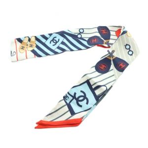 CHANEL 23C モナコモデル リボンスカーフ シルク マルチカラー
