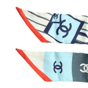 CHANEL 23C モナコモデル リボンスカーフ シルク マルチカラー