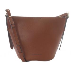 レザー 3WAY ショルダーバッグ ハンドバッグ ロゴ 茶 ブラウン /SR