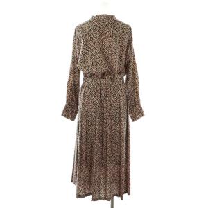 BALLSEY スクエアメッシュプリント プリーツシャツワンピース マキシ ロング 36 ピンク 緑 グリーン /AT