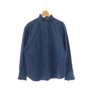 デニムフリルブラウス シャツ 前開き F インディゴ /CX OS