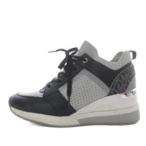 georgie スニーカー ローカット インヒール 24cm グレー ブラック /YO20