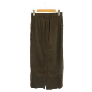theory luxe CRISP LINEN DANAE ロングスカート タイト 36 カーキ /HK OS