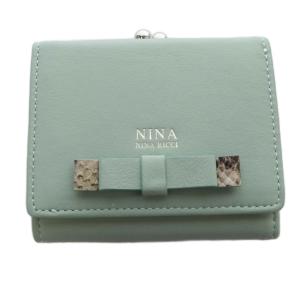 三つ折り財布 がま口 コンパクトウォレット ミントグリーン /SR