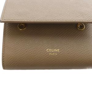 CELINE レザー スモール トリフォールドウォレット グレージュ