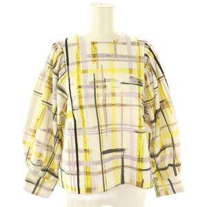 チェックギャザート ブラウス トップス 36 マルチカラー チェック柄 /DF OS