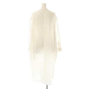 DANTON ガーゼバンドカラーワンピース ミモレ ロング 長袖 36 白 ホワイト /AT OS SH