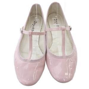 Repetto FAUSTINE BALLERINA エナメル Tストラップ バレエシューズ 38 ピンク /SR SH