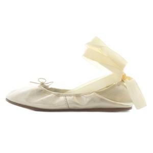 Repetto Sophia リボン バレエシューズ レースアップ レザー 38 ゴールド色 /SR SH