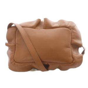 Repetto レザー フリルデザイン ショルダーバッグ 茶 ブラウン /SR SH