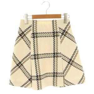 25AW Sustainable ロービングチェックミニスカート ボックスプリーツ 0 オフホワイト ブラック