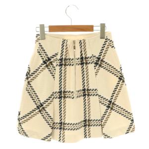 SNIDEL 25AW Sustainable ロービングチェックミニスカート ボックスプリーツ 0 オフホワイト ブラック