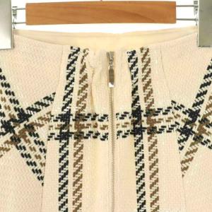 SNIDEL 25AW Sustainable ロービングチェックミニスカート ボックスプリーツ 0 オフホワイト ブラック