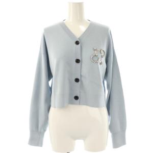 24AW ビジューロゴカーディガン ニット 長袖 F サックス /HK OS SH