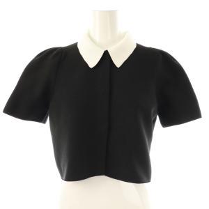 25SS アタッチドカラーボレロカーディガン ニット 半袖 F ブラック /HK OS SH