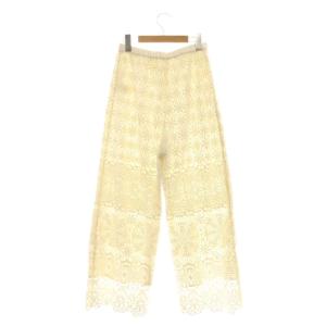 GRACE CONTINENTAL 24SS レースストレートパンツ イージー 38 白 ホワイト /AT OS SH