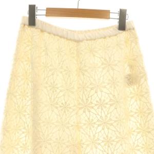 GRACE CONTINENTAL 24SS レースストレートパンツ イージー 38 白 ホワイト /AT OS SH