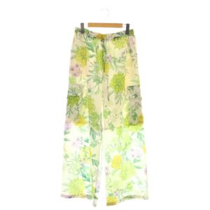 24SS フラワープリントパンツ ワイド イージー 38 白 ホワイト マルチカラー 花柄 /CX OS