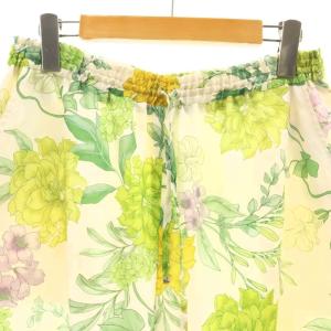 Diagram GRACE CONTINENTAL 24SS フラワープリントパンツ ワイド イージー 38 白 ホワイト マルチカラー 花柄 /CX OS
