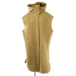 Hoodie Quilting Vest フーディーキルティングベスト ノースリーブコート 36 カーキベージュ
