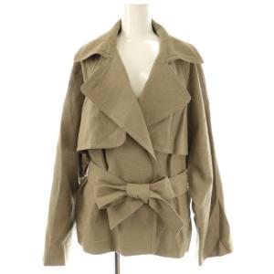 24SS WOOL LINEN トレンチジャケット ブルゾン リネン混 38 ブラウン /ES OS